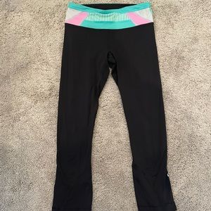 Lululemon Black Legging with Neon Waist Band, 4